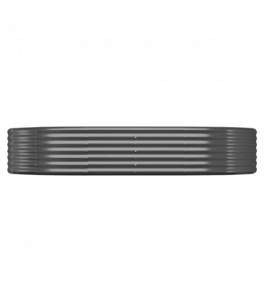 vidaXL Garden Raised Bed Galvanised Steel 214x140x36 cm Anthracite — Size: 214 x 140 x 36 cm