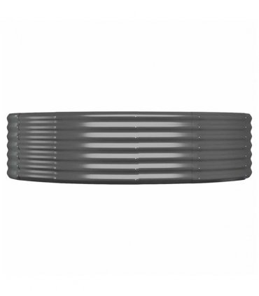 vidaXL Garden Raised Bed Galvanised Steel 214x140x36 cm Anthracite — Size: 214 x 140 x 36 cm