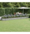 vidaXL Garden Raised Bed Galvanised Steel 600x140x36 cm Silver — Size: 600 x 140 x 36 cm