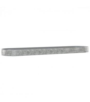 vidaXL Garden Raised Bed Galvanised Steel 600x140x36 cm Silver — Size: 600 x 140 x 36 cm
