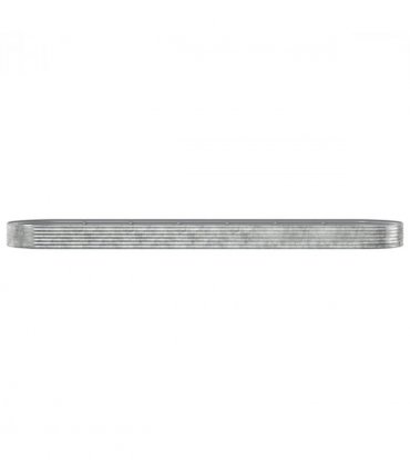 vidaXL Garden Raised Bed Galvanised Steel 600x140x36 cm Silver — Size: 600 x 140 x 36 cm