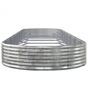 vidaXL Garden Raised Bed Galvanised Steel 600x140x36 cm Silver — Size: 600 x 140 x 36 cm