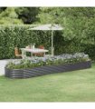 vidaXL Garden Raised Bed Galvanised Steel 396x100x36 cm Anthracite — Size: 396 x 100 x 36 cm