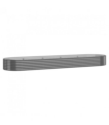 vidaXL Garden Raised Bed Galvanised Steel 396x100x36 cm Anthracite — Size: 396 x 100 x 36 cm