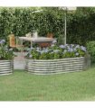 vidaXL Garden Raised Bed Galvanised Steel 175x100x36 cm Silver — Size: 175 x 100 x 36 cm