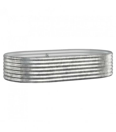 vidaXL Garden Raised Bed Galvanised Steel 175x100x36 cm Silver — Size: 175 x 100 x 36 cm