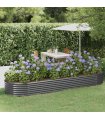 vidaXL Garden Raised Bed Galvanised Steel 322x100x36 cm Anthracite — Size: 322 x 100 x 36 cm