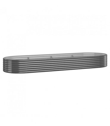 vidaXL Garden Raised Bed Galvanised Steel 322x100x36 cm Anthracite — Size: 322 x 100 x 36 cm