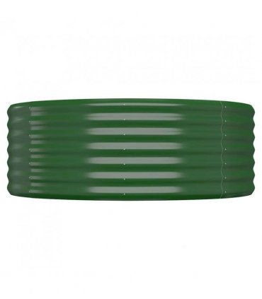 vidaXL Garden Raised Bed Galvanised Steel 322x100x36 cm Green — Size: 322 x 100 x 36 cm