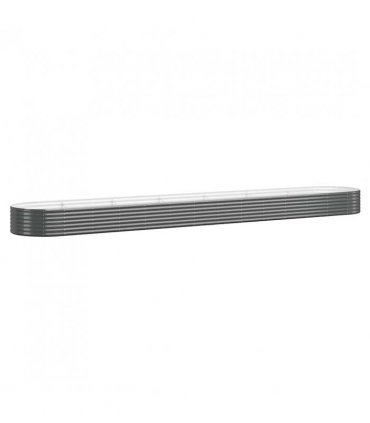 vidaXL Garden Raised Bed Galvanised Steel 544x100x36 cm Anthracite — Size: 544 x 100 x 36 cm