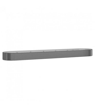 vidaXL Garden Raised Bed Galvanised Steel 507x100x36 cm Anthracite — Size: 507 x 100 x 36 cm