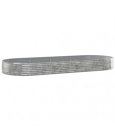 vidaXL Garden Raised Bed Galvanised Steel 373x140x36 cm Silver — Size: 373 x 140 x 36 cm