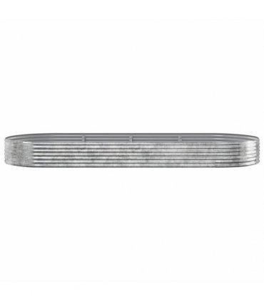 vidaXL Garden Raised Bed Galvanised Steel 373x140x36 cm Silver — Size: 373 x 140 x 36 cm