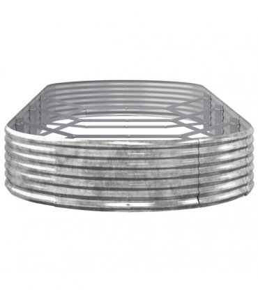 vidaXL Garden Raised Bed Galvanised Steel 373x140x36 cm Silver — Size: 373 x 140 x 36 cm