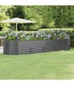 vidaXL Garden Raised Bed | Anthracite | Powder-coated steel | 396x100x68 cm — Size: 396 x 100 x 68 cm