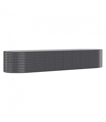 vidaXL Garden Raised Bed | Anthracite | Powder-coated steel | 396x100x68 cm — Size: 396 x 100 x 68 cm