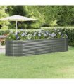 vidaXL Garden Raised Bed | Grey | Powder-coated steel | Large | Planters — Size: 322 x 100 x 68 cm