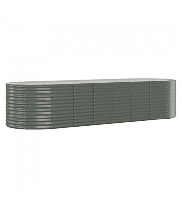 vidaXL Garden Raised Bed | Grey | Powder-coated steel | Large | Planters — Size: 322 x 100 x 68 cm