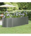 vidaXL Garden Raised Bed Galvanised Steel 249x100x68 cm Grey — Size: 249 x 100 x 68 cm