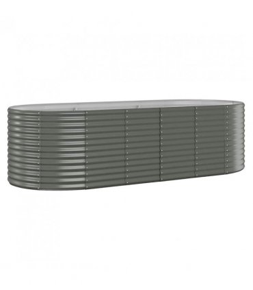 vidaXL Garden Raised Bed Galvanised Steel 249x100x68 cm Grey — Size: 249 x 100 x 68 cm