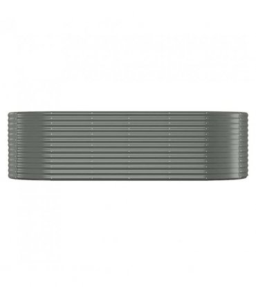 vidaXL Garden Raised Bed Galvanised Steel 249x100x68 cm Grey — Size: 249 x 100 x 68 cm