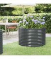 vidaXL Garden Raised Bed Galvanised Steel 100x100x68 cm Anthracite — Size: 100 x 100 x 68 cm