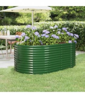 vidaXL Garden Raised Bed | Green | Powder-coated steel | 175x100x68 cm | Durable — Size: 175 x 100 x 68 cm