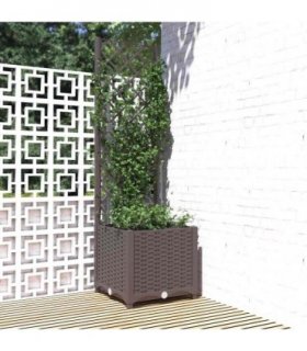 vidaXL Garden Planter | Brown | Polypropylene | 40x40x136 cm | Planters