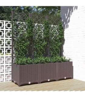 vidaXL Garden Planter | Brown | Polypropylene | 120x40x136 cm | Planters