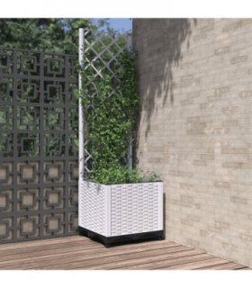 vidaXL Garden Planter | White | PP (polypropylene) | 40x40x136 cm | Planters
