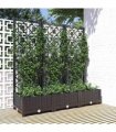 vidaXL Garden Planter with Trellis Black 120x40x121.5 cm PP