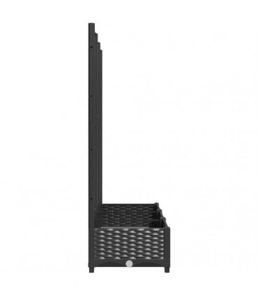 vidaXL Garden Planter with Trellis Black 120x40x121.5 cm PP