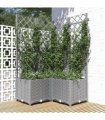 vidaXL Garden Planter with Trellis Light Grey 80x80x136 cm PP
