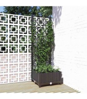 vidaXL Garden Planter | Black | Polypropylene | 40x40x121.5 cm | Planters