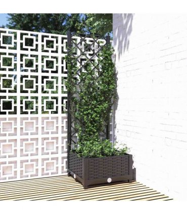 vidaXL Garden Planter | Black | Polypropylene | 40x40x121.5 cm | Planters