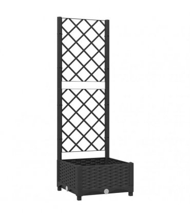 vidaXL Garden Planter | Black | Polypropylene | 40x40x121.5 cm | Planters