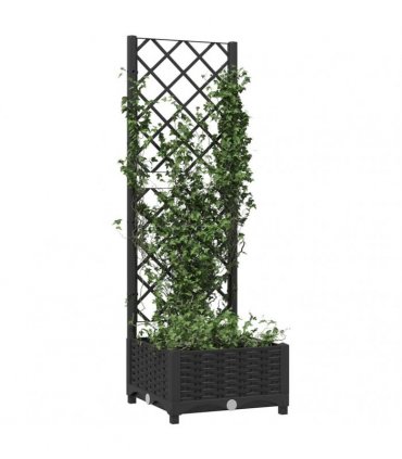 vidaXL Garden Planter | Black | Polypropylene | 40x40x121.5 cm | Planters