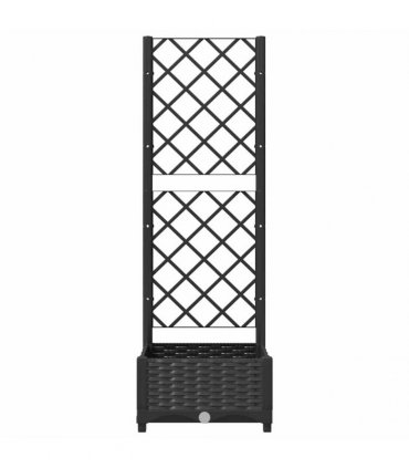 vidaXL Garden Planter | Black | Polypropylene | 40x40x121.5 cm | Planters