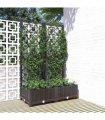vidaXL Garden Planter with Trellis Black 80x40x121.5 cm PP