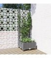 vidaXL Garden Planter with Trellis Light Grey 40x40x121.5 cm PP