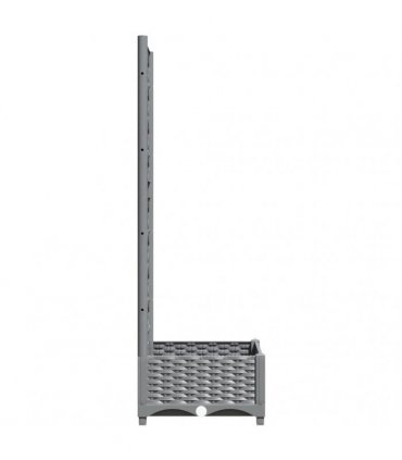 vidaXL Garden Planter with Trellis Light Grey 40x40x121.5 cm PP