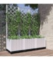 vidaXL Garden Planter | White | Polypropylene | 120 x 40 x 136 cm | Planters