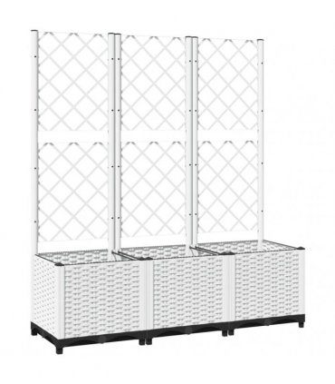 vidaXL Garden Planter | White | Polypropylene | 120 x 40 x 136 cm | Planters