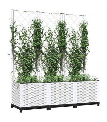 vidaXL Garden Planter | White | Polypropylene | 120 x 40 x 136 cm | Planters