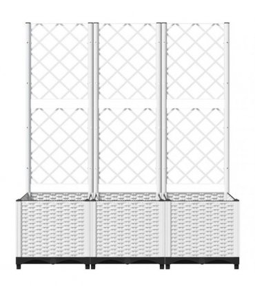 vidaXL Garden Planter | White | Polypropylene | 120 x 40 x 136 cm | Planters