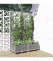 vidaXL Garden Planter with Trellis Light Grey 80x40x121.5 cm PP