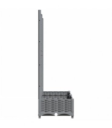 vidaXL Garden Planter with Trellis Light Grey 80x40x121.5 cm PP
