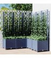 vidaXL Garden Planter with Trellis Blue Grey 120x120x136 cm PP