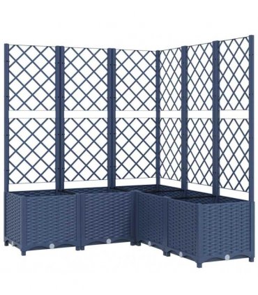 vidaXL Garden Planter with Trellis Blue Grey 120x120x136 cm PP