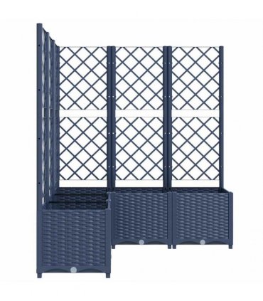 vidaXL Garden Planter with Trellis Blue Grey 120x120x136 cm PP